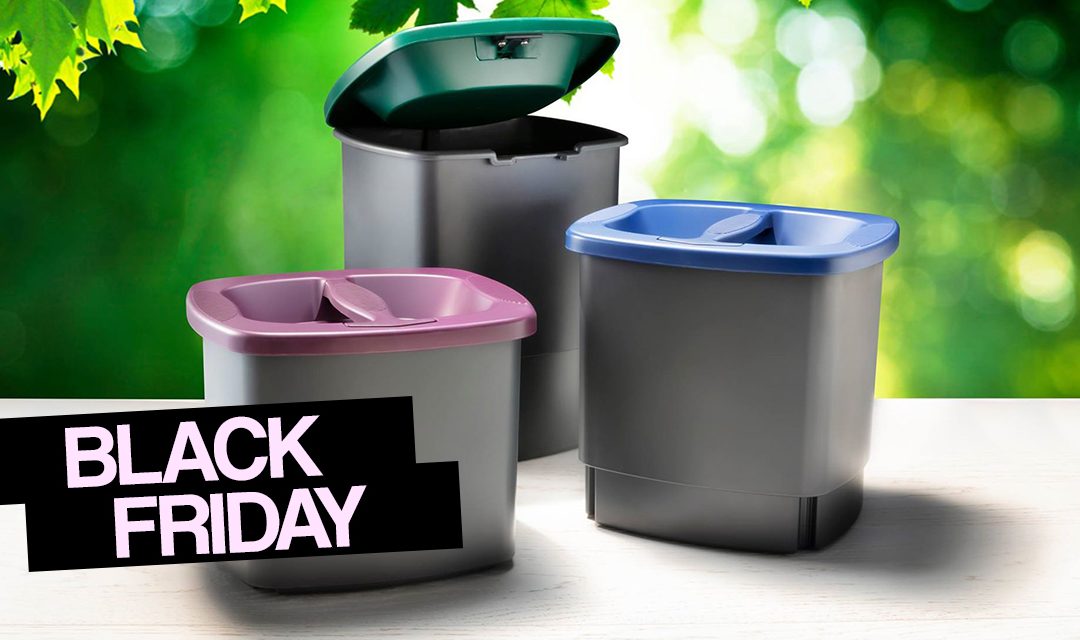 Komprimerende avfallsbeholder for kjøkkenet