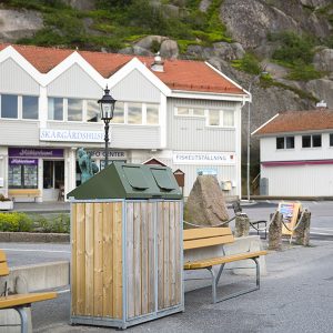 Avfallsbeholder sekkeskap med trepanel