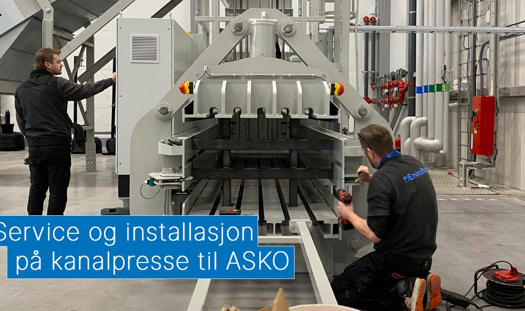 Installasjon av kanalpresse hos ASKO Oslofjord