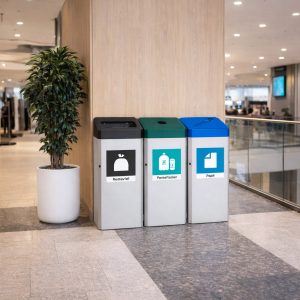 Avfallsbeholder kildesortering SanSac Arena