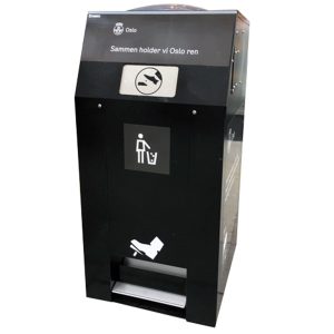 "Solarbin" komprimerende avfallsbeholder m/solcelle og digital kommunikasjon