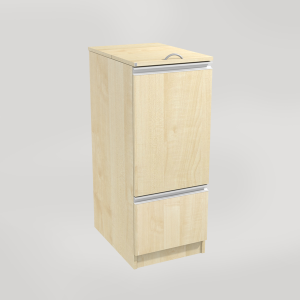 Kildesorteringsmøbel med sekkeholder og skuff