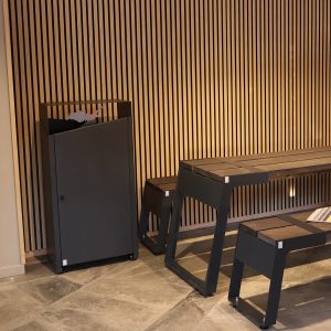 Avfallsbeholder Krapp med fugleskremsel