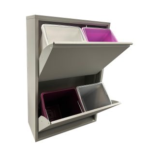 Kildesorteringsskap 4x15L Lysgrå