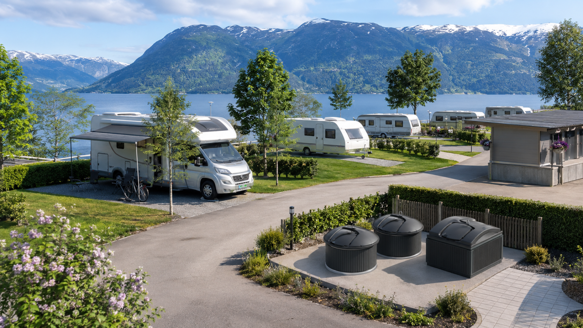 Kildesortering på campingplassen