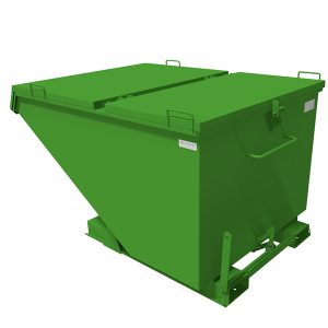 Tippcontainer, lukket 1200 liter